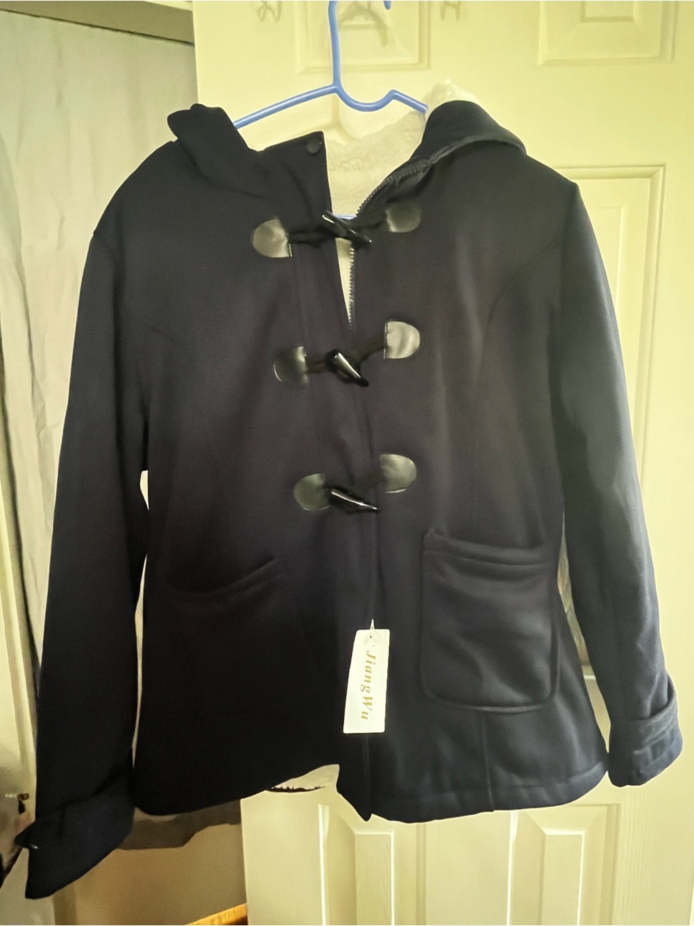 Navy Toggle Hooded Coat nwt large